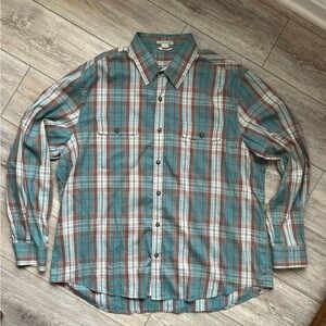 Carbon2Cobalt Mens Plaid Cotton Dress Shirt XL